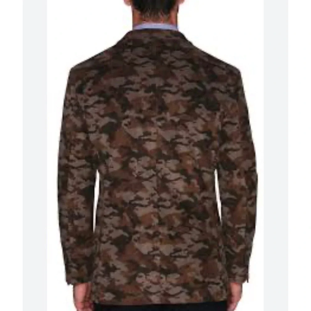 TailorByrd Camo Corduroy Blazer Brown Heritage Ivy Prep Sport Coat Mens 40R